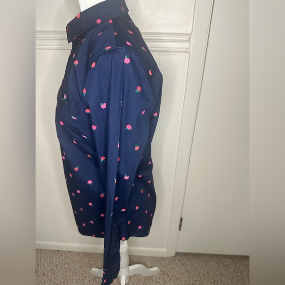 J.Crew Apple Print Button Down top size MP - Picture 6 of 12